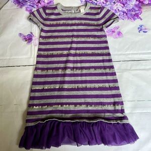 Girls Striped Ruffle Dress
